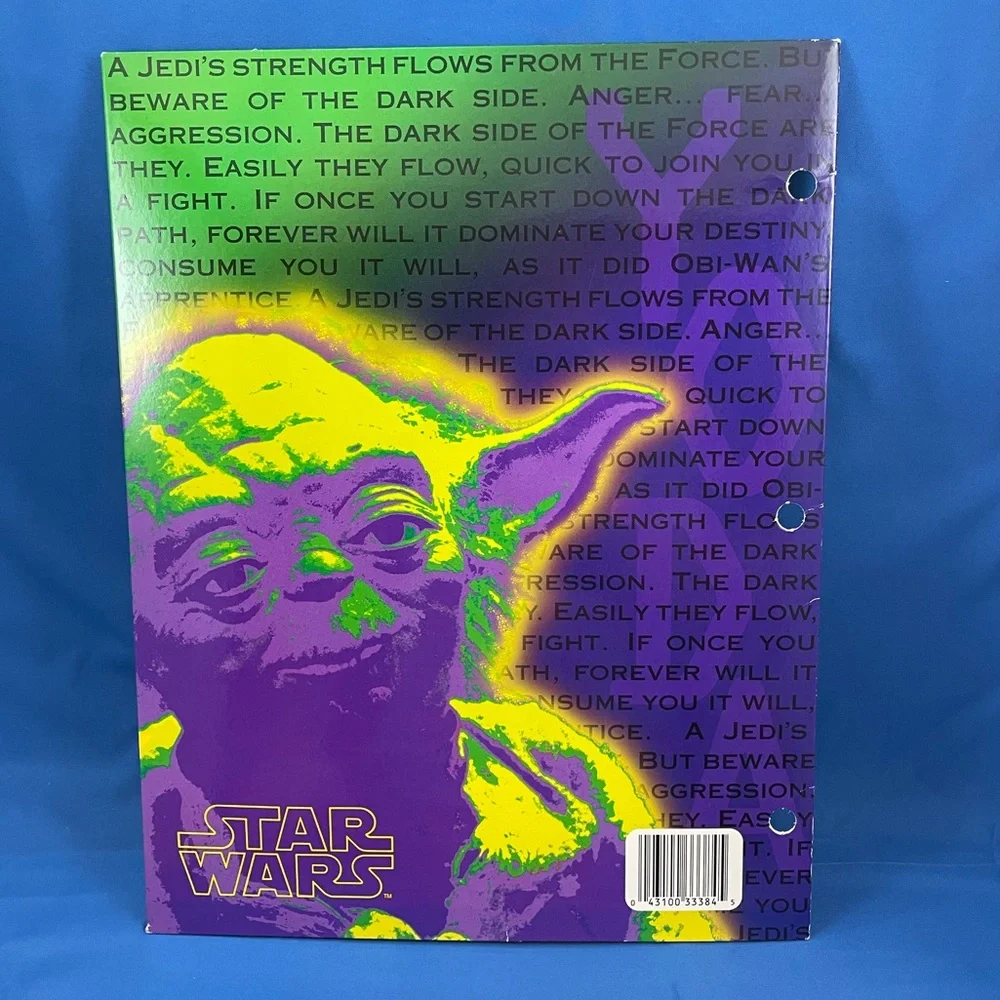 VTG 90s Star Wars 3-hole pocket folders - set of 3 - Darth Vader & Yoda
